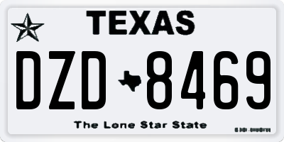 TX license plate DZD8469