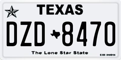 TX license plate DZD8470