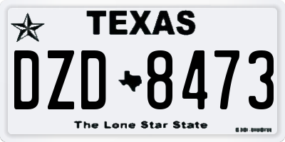 TX license plate DZD8473