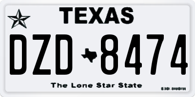 TX license plate DZD8474
