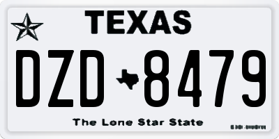 TX license plate DZD8479