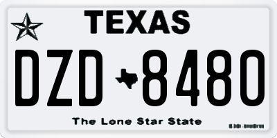 TX license plate DZD8480