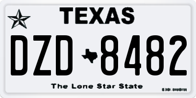 TX license plate DZD8482