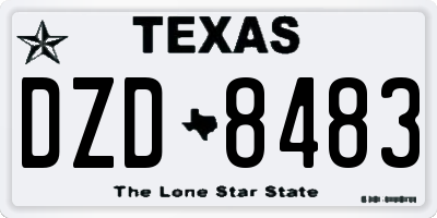 TX license plate DZD8483