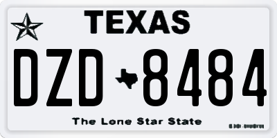 TX license plate DZD8484