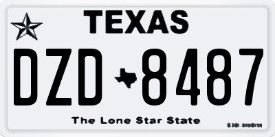 TX license plate DZD8487
