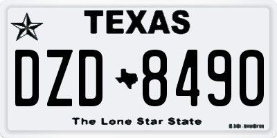 TX license plate DZD8490