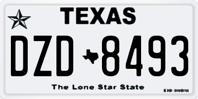 TX license plate DZD8493