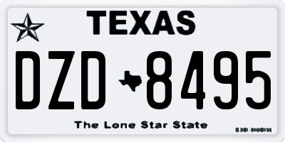 TX license plate DZD8495