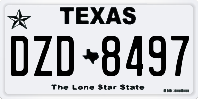 TX license plate DZD8497