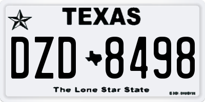 TX license plate DZD8498