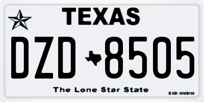 TX license plate DZD8505