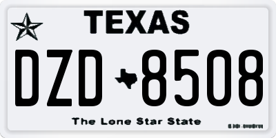 TX license plate DZD8508