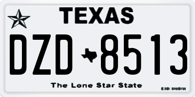 TX license plate DZD8513