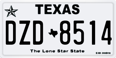 TX license plate DZD8514