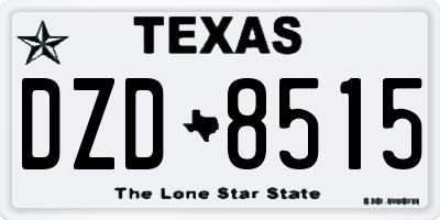 TX license plate DZD8515