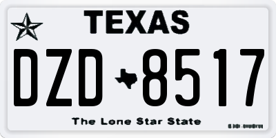 TX license plate DZD8517