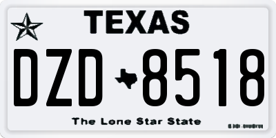TX license plate DZD8518