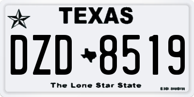 TX license plate DZD8519
