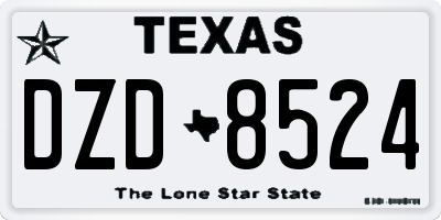 TX license plate DZD8524