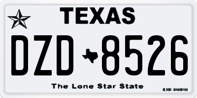 TX license plate DZD8526