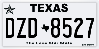 TX license plate DZD8527
