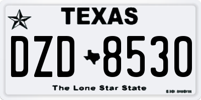 TX license plate DZD8530