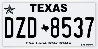 TX license plate DZD8537
