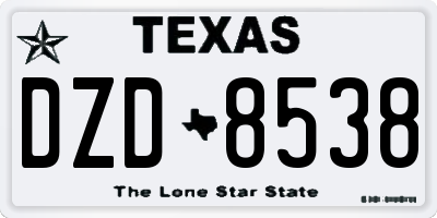 TX license plate DZD8538