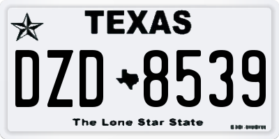 TX license plate DZD8539