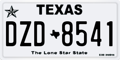 TX license plate DZD8541