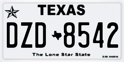 TX license plate DZD8542