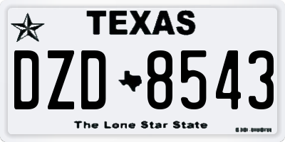 TX license plate DZD8543