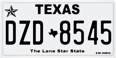 TX license plate DZD8545