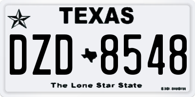 TX license plate DZD8548