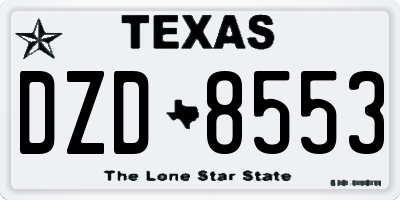 TX license plate DZD8553