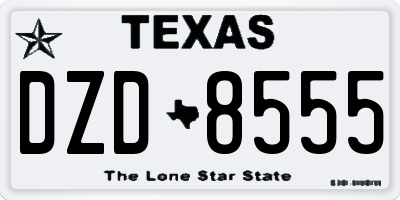 TX license plate DZD8555