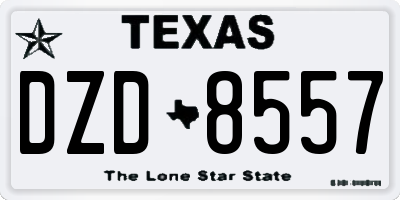 TX license plate DZD8557
