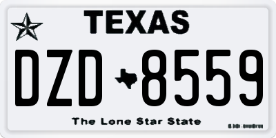 TX license plate DZD8559