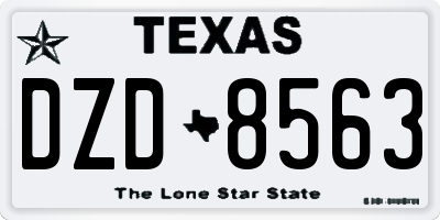 TX license plate DZD8563