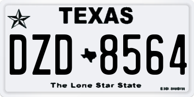 TX license plate DZD8564