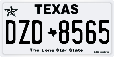 TX license plate DZD8565