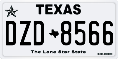 TX license plate DZD8566