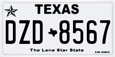 TX license plate DZD8567