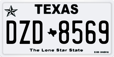TX license plate DZD8569