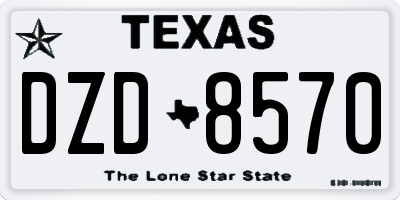 TX license plate DZD8570