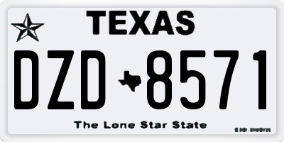 TX license plate DZD8571