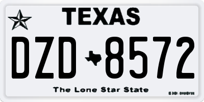 TX license plate DZD8572