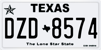 TX license plate DZD8574