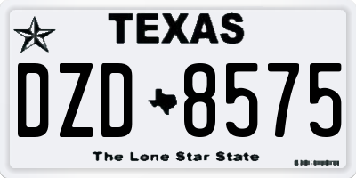 TX license plate DZD8575